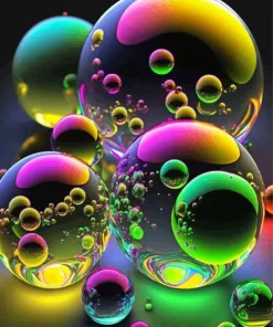 Colorful Bubbles Stuck Together Diamond Painting