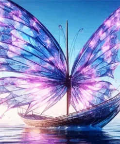 Crystal Butterfly Boat Diamond Painting