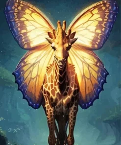 Fantasy Butterfly Giraffe Diamond Painting