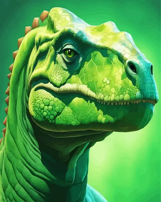 Green brontosaurus Diamond Painst Green Brontosaurus Diamond Painting