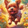 Happy Brown Puppy Diamond Painting