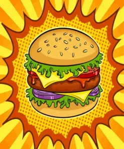 Humburger Pop Art Diamond Painting