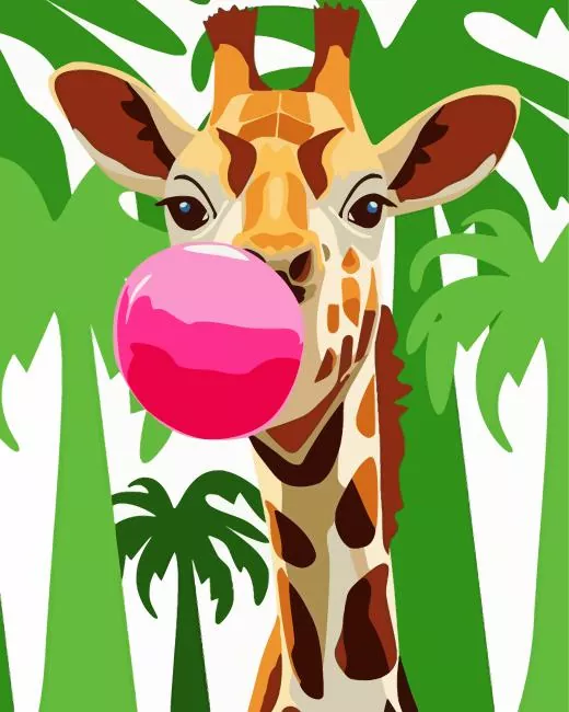 Illustration Bubble Giraffe Diamond By Numbers Illustration Bubble Giraffe Diamond Painting