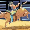 Illustration Bull Rider Diamond Painting