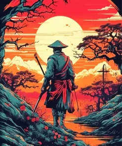 Illustration Bushido Samurai Diamond Painting