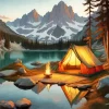Lakeside Campsite Diamond Painting