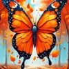 Orange Butterfly Diamond Painting