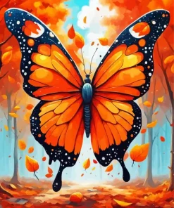 Orange Butterfly Diamond Painting