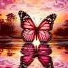 Pink Butterfly Reflection Diamond Painting