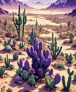 Purple Cactus Diamond Painting