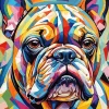 Rainbow Bulldog Face Diamond Painting