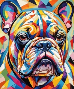 Rainbow Bulldog Face Diamond Painting