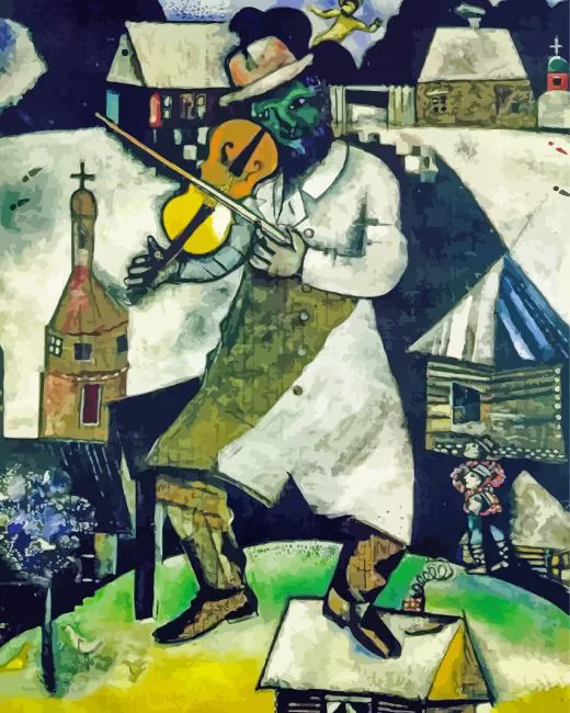 The Violinist Chagall Marc Diamond By Numbers The Violinist Chagall Marc Diamond Painting