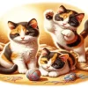 Three Calico Kittens Diamond Painting