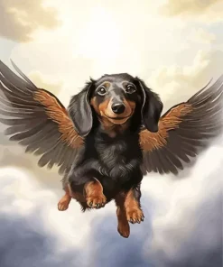 Winged Brown And Black Chiweenie Diamond Painting