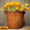 Yellow Tulips Bucket Diamond Painting