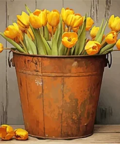 Yellow Tulips Bucket Diamond Painting