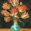 A Still Life With Parrot Tulips In A Wan Li Vase Diamond Painting