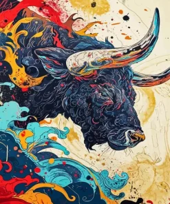 Abstract Bull Diamond Painting