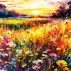 Abstract Flowers Field Diamond Painting