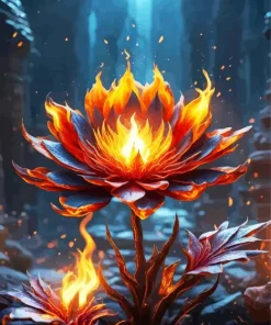 Aesthetic Flower Burning Art Diamond Painting