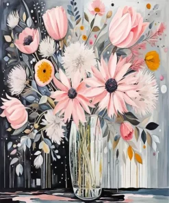 Aesthetic Flower In Glass Vase Art Diamond Painting