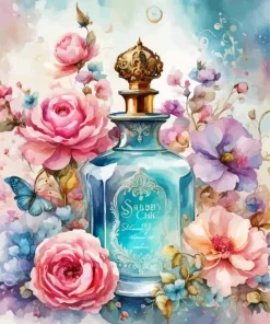Aesthetic Flower Perfume Bottle Diamond Painting