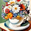 Aesthetic Flowers In A Cup Diamond Painting