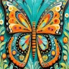 Aesthetic Folk Art Butterfly Diamond Painting