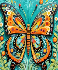 Aesthetic Folk Art Butterfly Diamond Painting