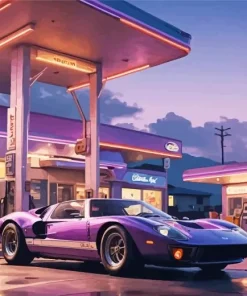 Aesthetic Ford Purple Art Diamond Painting