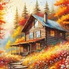 Aesthetic Forest Cabin Art Diamond Painting