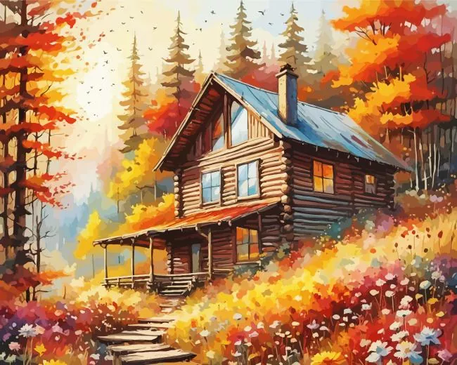 aesthetic forest cabin art Diamond Paintings Aesthetic Forest Cabin Art Diamond Painting