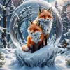 Aesthetic Fox In Snow Diamond Painting