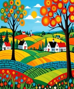 Aesthetic Landscape Folk Art Diamond Painting
