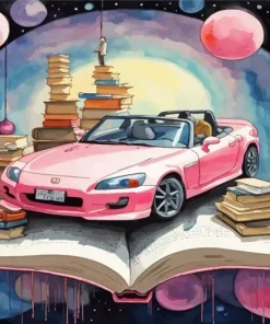 Aesthetic Pink Car Art Diamond Painting