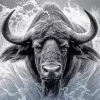 Black And White Buffalo Diamond Painting