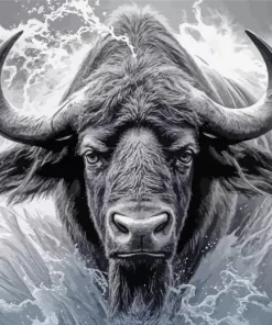 Black And White Buffalo Diamond Painting