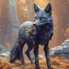 Black Fox Diamond Painting
