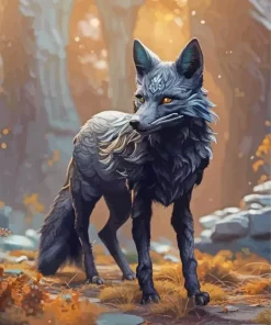Black Fox Diamond Painting