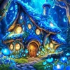 Blue Fairy House Diamond Painting