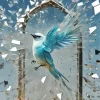 Blue Flying Bird Art Diamond Painting