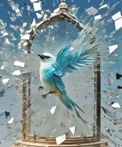 Blue Flying Bird Art Diamond Painting