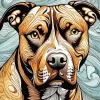 Brindle Pitbull Dog Diamond Painting
