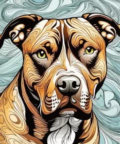 Brindle Pitbull Dog Diamond Painting