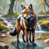 Brown And Black Wolf Diamond Painting