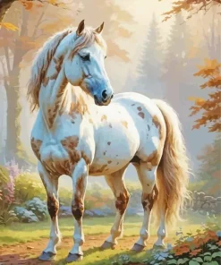 Brown And White Horse Diamond Painting