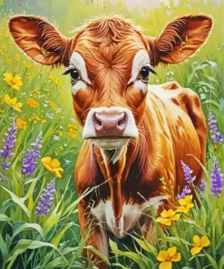 Brown Baby Calf Diamond Painting
