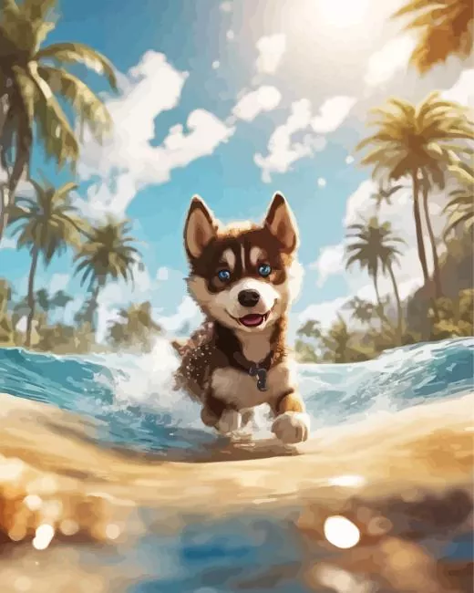 brown baby husky Diamond Painst Brown Baby Husky Diamond Painting