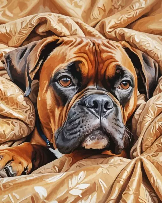 brown boxer dog Diamond By Numbers Brown Boxer Dog Diamond Painting